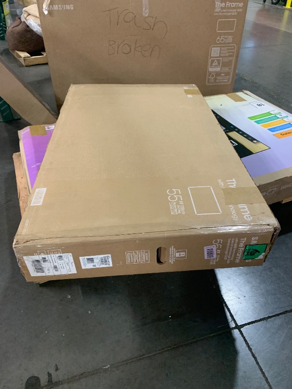 Photo 1 of ********FINAL SALE-MISSING ALL ACCESSORIES INCLUDING ONECONNECT BOX*************
SAMSUNG 55-Inch Class QLED 4K LS03D The Frame Series Quantum HDR Smart TV w/Dolby Atmos, Art Mode, Anti-Reflection, Customizable Frame, Slim Fit Wall Mount with Alexa Built-i