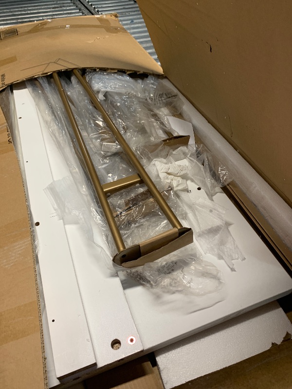 Photo 1 of **MISSING PARTS, NOT FUNCTIONAL**
Ameriwood Home Haven L Desk with Riser, White/Gold