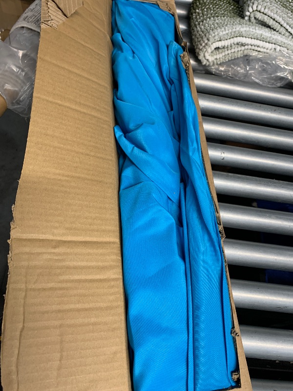 Photo 1 of (used)(see images) Blissun 10' Rectangular Patio Umbrella Outdoor Market Table Umbrella with Push Button Tilt and Crank, Light Blue