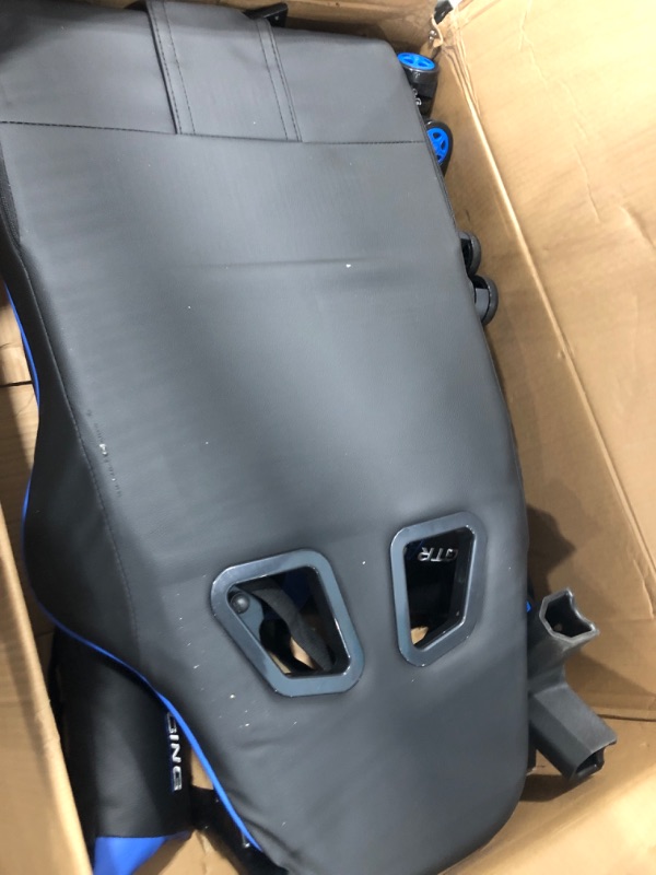 Photo 1 of GTRACING Gaming Chair with Footrest, Ergonomic Computer Game Desk Chair, Reclining Game Chair Seat Height Adjustment, Swivel Rocker with Headrest and Lumbar (Blue)