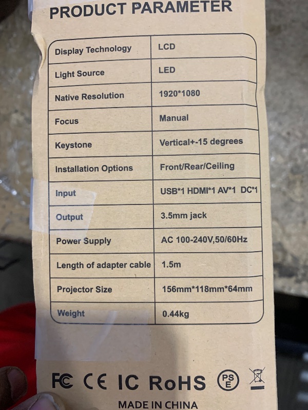 Photo 1 of Projector with WiFi and Bluetooth, 1080P Full HD Portable Projector, 4K Supported Outdoor Projector, Lag-free 5G WIFI 6, Compatible with iPhone, Android, PC, TV Stick, PS5, Xbox