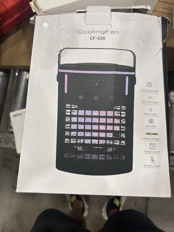 Photo 1 of Portable Air Conditioners, Mini Air Conditioner Portable with Remote, 3 Speeds & 3 Mist, 2-8H Timer & 7 Light Evaporative Air Cooler, Personal Cooling Air Conditioner Fan for Bedroom Office Desk