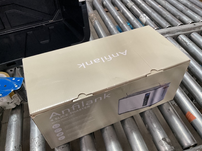 Photo 1 of ***(PARTS ONLY/ NON FUNCTIONAL)***Anfilank Toaster 4 Slice Long Extra Wide Slot 1.5" with Countdown Timer, 6 Browning Settings, Built-in Warming Rack, Bagel/Cancel/Defrost Functions, Removable Crumb Tray-Stainless Steel