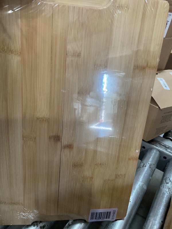 Photo 1 of ***(HUGE CRACK MAJOR DAMAGE)***Bamboo Cutting Board for Kitchen, 18" Large Wood Charcuterie Cheese Board, Wooden Chopping Block with Side Handles and Juice Grooves