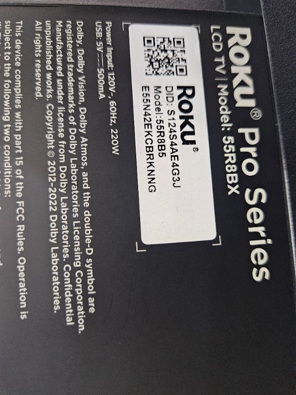 Photo 1 of Roku Smart TV – 55-Inch Pro Series 4K QLED RokuTV with Backlit Roku Voice Remote Pro, Dolby Vision IQ, 120Hz Refresh Rate – Live Local News, Sports, Gaming