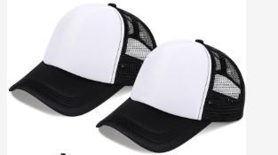 Photo 1 of 10 Pcs Sublimation Blank Trucker Hats Bulk Mesh Baseball Cap Polyester Mesh Trucker Hat for Men and Women (Black and White)