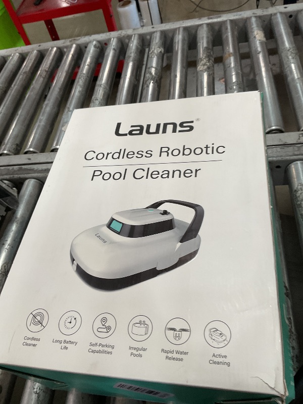 Photo 1 of (2025 Upgrade) Launs S1 Cordless Robotic Pool Cleaner, Dual Motors & Suction Ports Automatic Pool Vacuum Robot Lasts up to 90 Min, Self-Parking Ideal for Above Ground Pools (New)