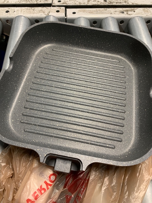 Photo 1 of (no handle) SENSARTE Nonstick Grill Pan for Stove Tops, Versatile Griddle with Pour Spouts,Grilling. PFOA Free, 9.5 Inch