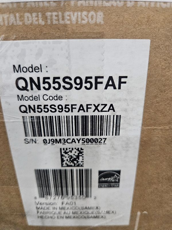 Photo 1 of **DAMAGE IN CORNER OF SCREEN, BLACK SPOT**SAMSUNG 55-Inch Class OLED S95F 4K Glare Free Smart TV (2025 Model) NQ4 AI Gen3 Processor, OLED HDR Pro, Motion Xcelerator 164Hz, Dolby Atmos, Samsung Vision AI, Alexa Built-in