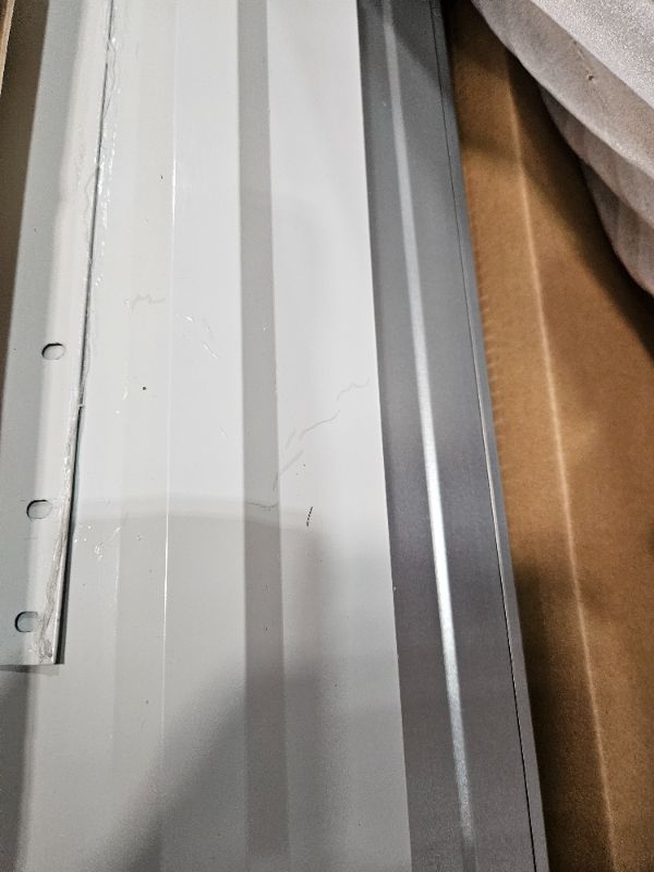 Photo 1 of * only 1 box, missing parts**  10x10ft Metal Outdoor Storage Shed with Window, Lockable Tool Storage Sheds, Oversized Steel Garden Sheds with Sloped Roof for Backyard, Patio, Garage, Lawn, Gray & White