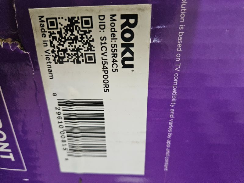 Photo 1 of ** Broken screen , final sale **  Roku Smart TV 2025 – 55-Inch Select Series, 4K HDR TV – Roku TV with Enhanced Voice Remote – Flat Screen LED Television with Wi-Fi for Streaming Live Local News, Sports, Family Entertainment