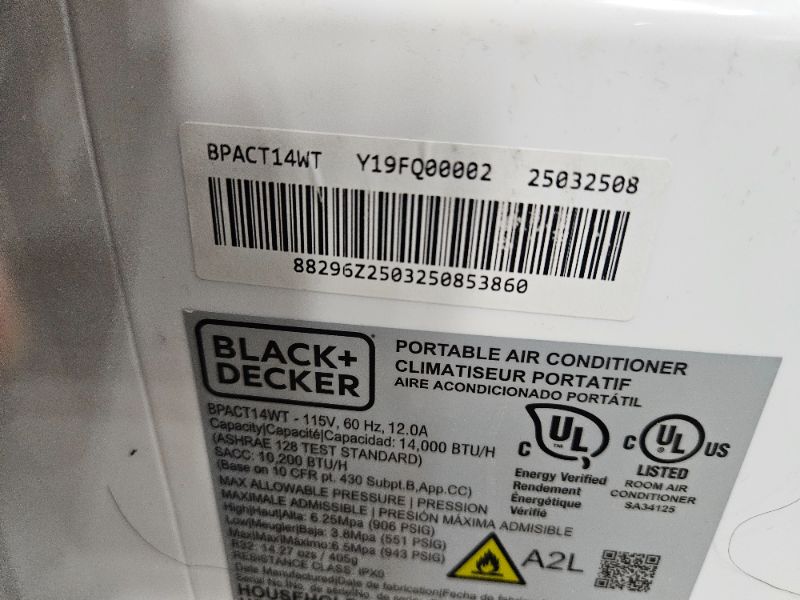 Photo 1 of 
BLACK+DECKER 10000 BTU DOE 115-Volt Vented Medium Room Portable Air Conditioner with Heater, Remote