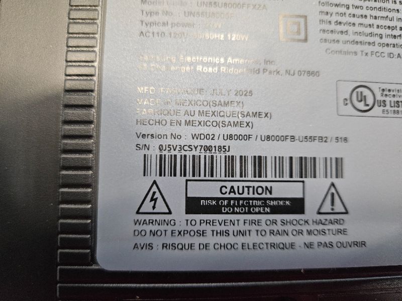 Photo 1 of ** Broken screen, final sale **  Samsung 55-Inch Class Crystal UHD U8000F 4K Smart TV (2025 Model) Endless Free Content, Crystal Processor 4K, MetalStream Design, Knox Security, Compatible with Alexa