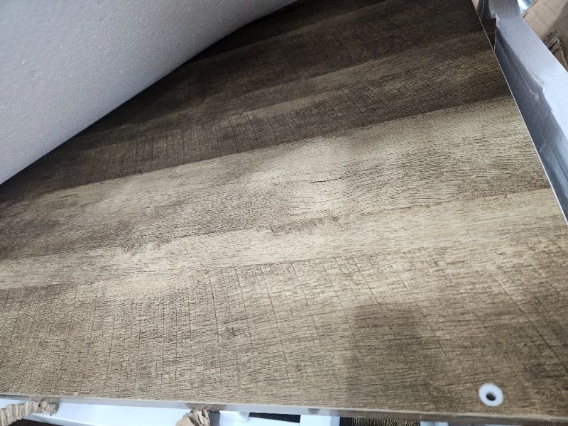 Photo 1 of ********************Missing screws*************
Tribesigns L Shaped Desk with Drawers and Monitor Stand, L Corner Desk with Storage Shelves, Beige Wooden PC Table for Samll Home Office