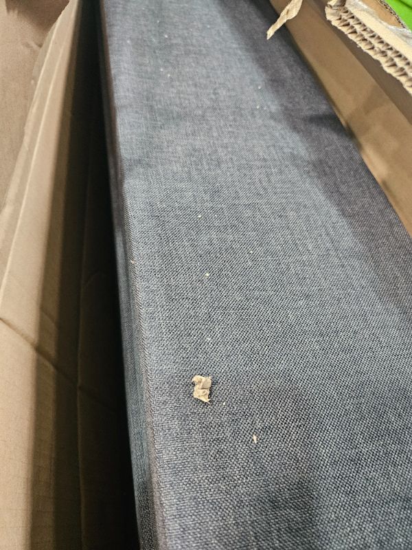 Photo 1 of ** missing headboard side slats only **   Yaheetech Full Bed Frame Upholstered Platform Bed with Fabric Headboard, Wing Edge Design/Non-Slip and Noise-Free/Wooden Slats Support/No Box Spring Needed/Easy Assembly, Dark Gray Full Bed