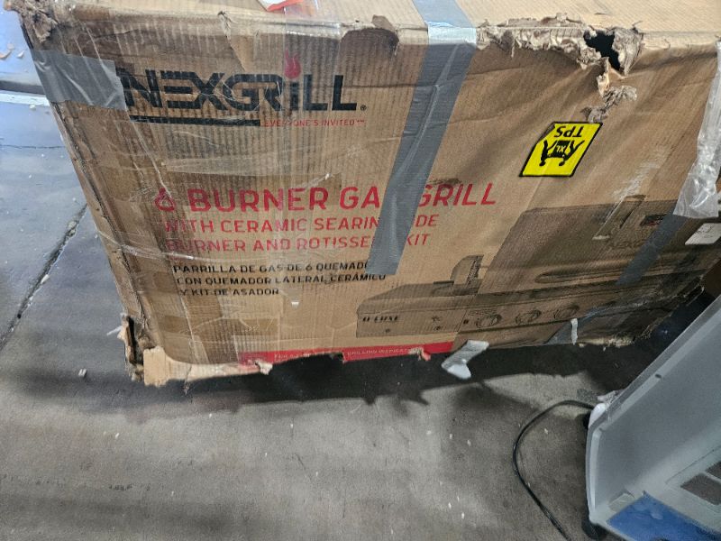Photo 1 of **************Missing a few parts. Functions fine***************
Nexgrill Deluxe 6-Burner Propane Gas Grill with Ceramic Searing Side Burner, Stainless Steel Frame, Rotisserie Kit, 60,000 BTUs Output, BBQ Grill Perfect for Outdoor Gatherings - 720-0896X