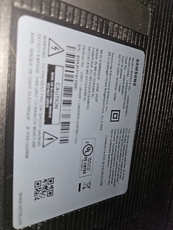 Photo 1 of ** Broken screen ** Samsung 65-Inch Class Crystal UHD U8000F 4K Smart TV (2025 Model) Endless Free Content, Crystal Processor 4K, MetalStream Design, Knox Security, Alexa Built-in