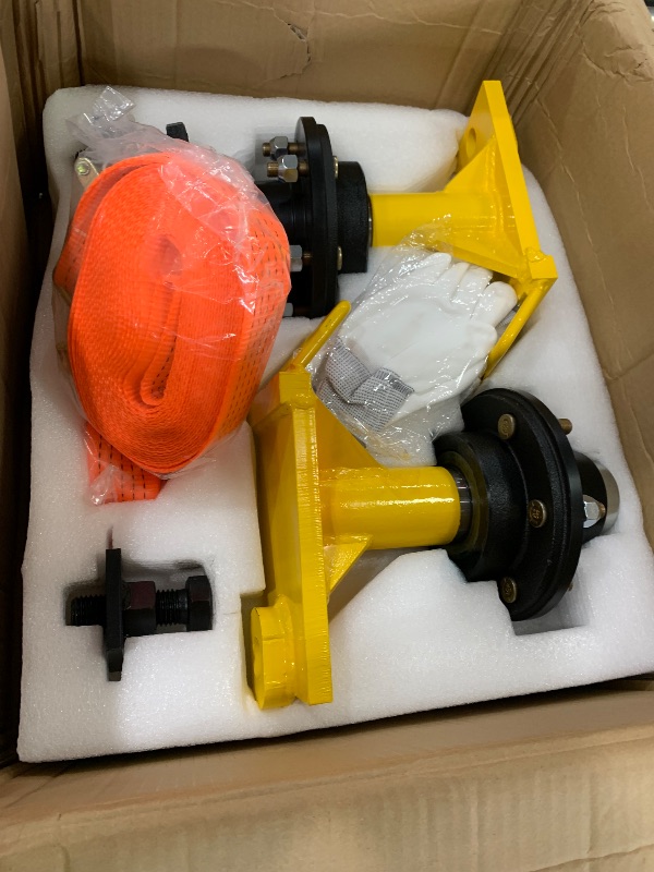 Photo 1 of AvmrLc 3rd Generation 2Pack Shipping Container Wheel 6-Lug Kit, Heavy Duty Shipping Container Axle, Shipping Container Accessory with Ratchet Strap for Moving 20' to 40' Containers