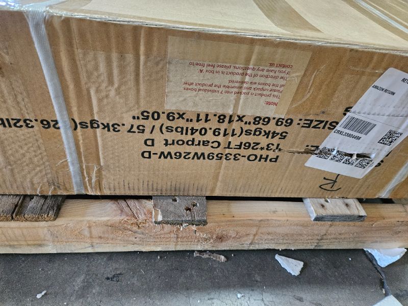 Photo 1 of ** Missing Box A, only Box B, C and D are included ** Garvee Heavy Duty Carport 13x26 Oversized Metal Shelter Galvanized Steel Frame & Roof Wind & Snow Resistant Outdoor Garage for Boats SUVs Trucks