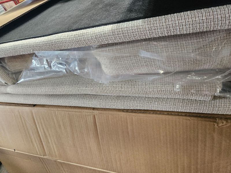 Photo 1 of (for parts,cushions)(arm rest))89" Sofa, 3 Seater Couch for Living Room, Modern Sofa with Deep Seats Supportive Cushion and Wide Armrests, Easy to Clean with Removable Covers, Linen Fabric, Beige