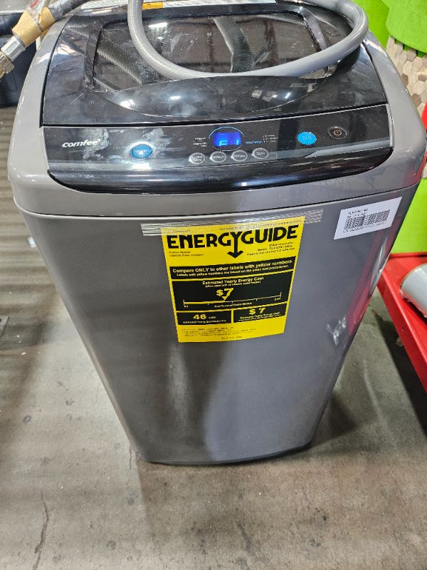 Photo 1 of ** has error code E1 ** Comfee Portable Washing Machine, 0.9 cu.ft Compact Washer With LED Display, 5 Wash Cycles, 2 Built-in Rollers, Space Saving Full-Automatic Washer