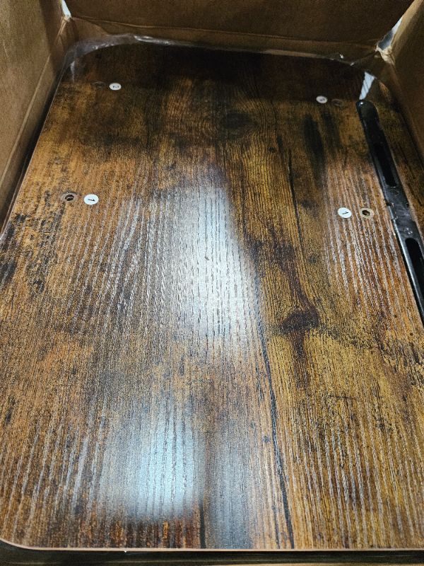 Photo 1 of ***MISSING PARTS***TV Tray Table with Large Tabletop, Adjustable Couch Table with Storage Baskets, Strong Metal Frame, Sofa Bedside Table for TV Watching, Meals, Snacks, and Laptop Use