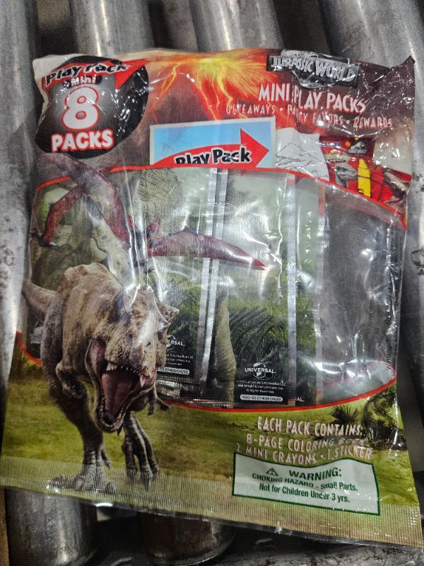 Photo 1 of (2 pack) Jurassic World 8 Count Mini Play Pack with Small Coloring Book and Crayons, Paper Party Favors
