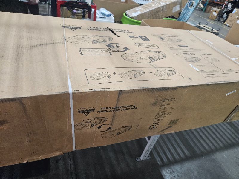 Photo 1 of **** FOR PARTS ONLY***    Delta Children Disney/Pixar Cars Lightning McQueen Toddler-To-Twin Bed with Toy Box by Delta Children