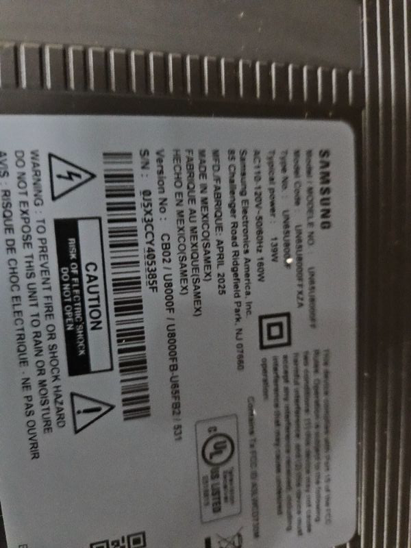 Photo 1 of ** Broken screen, final sale ** Samsung 65-Inch Class Crystal UHD U8000F 4K Smart TV (2025 Model) Endless Free Content, Crystal Processor 4K, MetalStream Design, Knox Security, Alexa Built-in