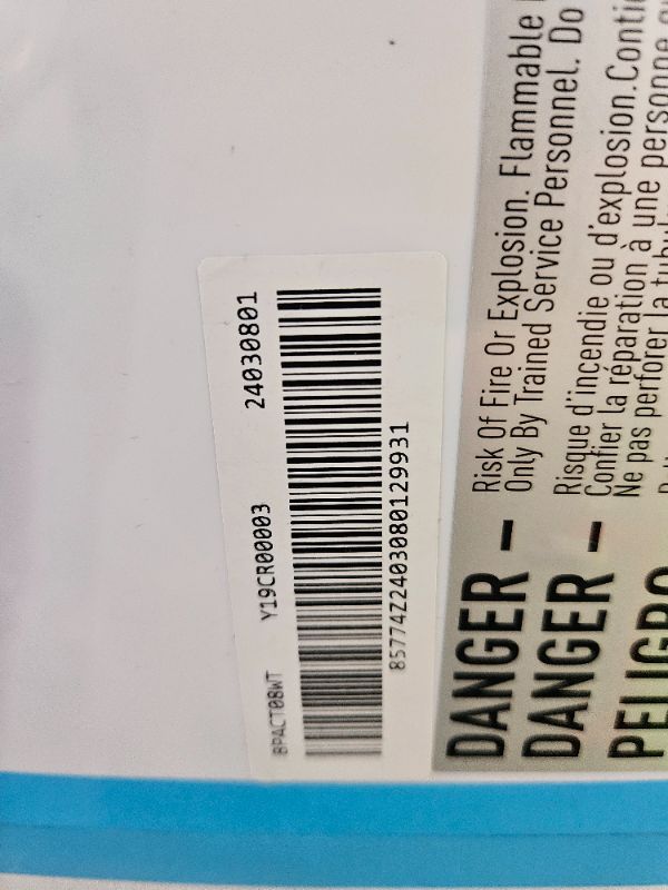 Photo 1 of ** For parts only, does not power on ** BLACK+DECKER Portable Air Conditioner, 9,000 BTU (5,300 BTU SACC) for Rooms up to 400 Sq. Ft., Portable AC with Follow Me Remote Control and Window Kit, BPACT08WT, White