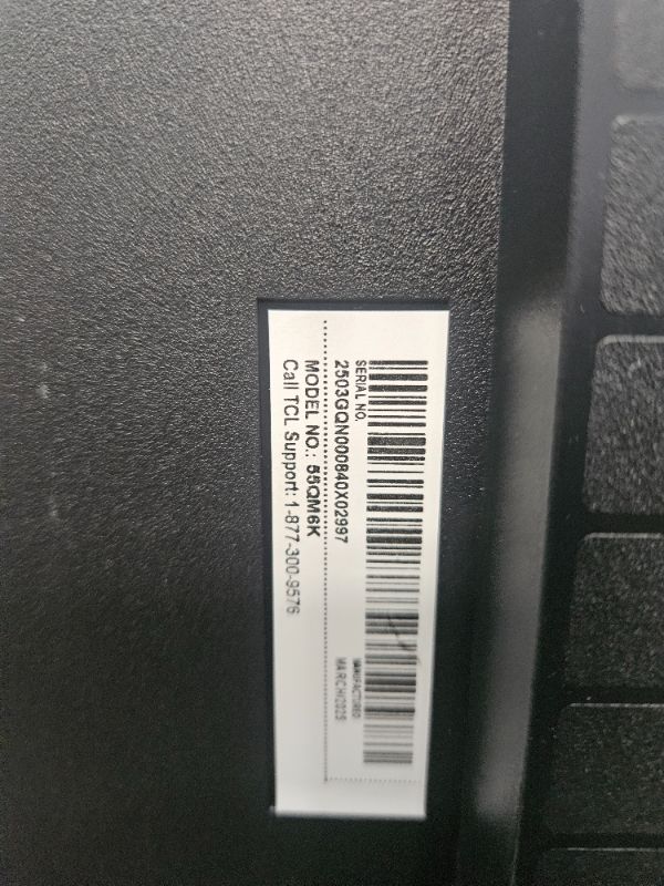 Photo 1 of ** broken screen, final sale **  TCL 55-Inch Class QM6K Series QD-Mini LED 4K UHD Google Smart TV Best Value Mini-LED TV - QLED, 144hz, 240hz Gaming Rate, High Contrast Screen, Onkyo Audio, Dolby Atmos (55QM6K, 2025 Model)
