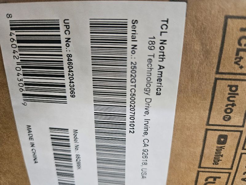 Photo 1 of TCL 65-Inch Class QM6K Series QD-Mini LED 4K UHD Google Smart TV Best Value Mini-LED TV - QLED, 144hz, 288hz Gaming Rate, High Contrast Screen, Onkyo Audio, Dolby Atmos (65QM6K, 2025 Model)