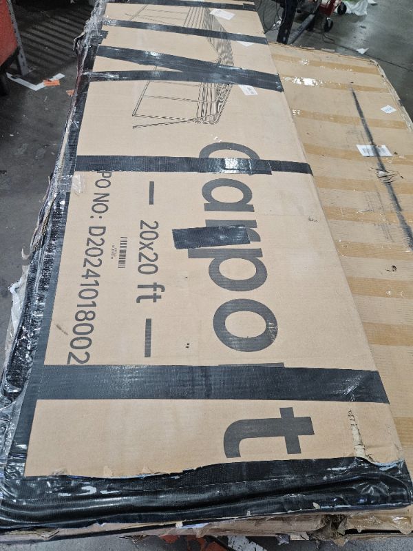 Photo 1 of ** only 4 out of 5 boxes are included missing parts ** truck pick up recommended ** Real Relax 20x20ft Heavy Duty Metal Carport with Galvanized Steel Roof, 4 Support Legs, Outdoor Car Port Shelter for 2 Cars, Trucks and Boats