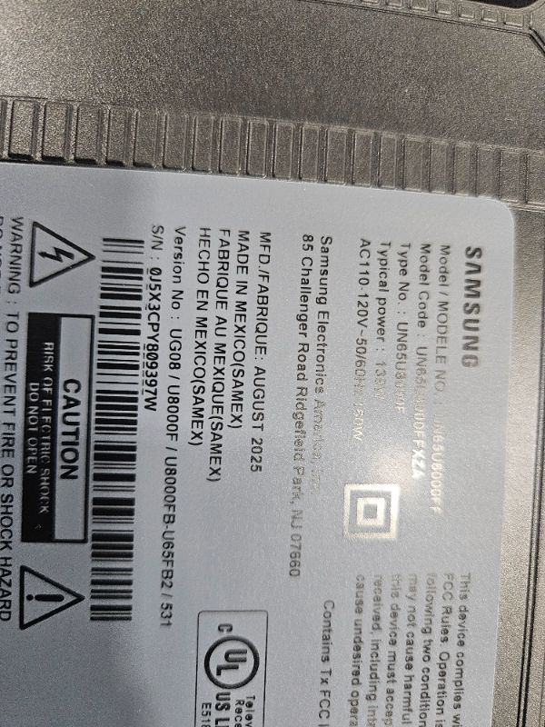 Photo 1 of ** screen has spots see pics ** Samsung 65-Inch Class Crystal UHD U8000F 4K Smart TV (2025 Model) Endless Free Content, Crystal Processor 4K, MetalStream Design, Knox Security, Alexa Built-in