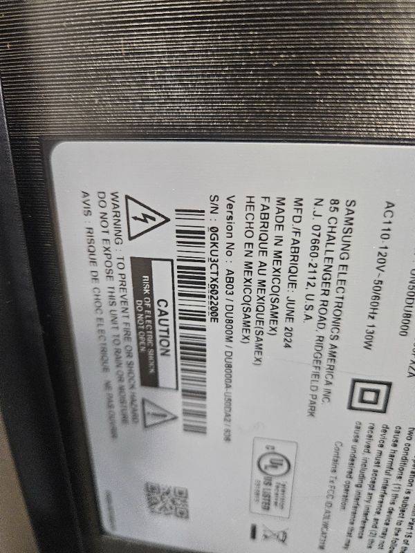Photo 1 of ** broken screen, final sale ** Samsung 50-Inch Class 4K Crystal UHD DU8000 Series HDR Smart TV w/Object Tracking Sound Lite, Motion Xcelerator, Ultra Slim Design, Gaming Hub, Alexa Built-in (UN50DU8000, 2024 Model)