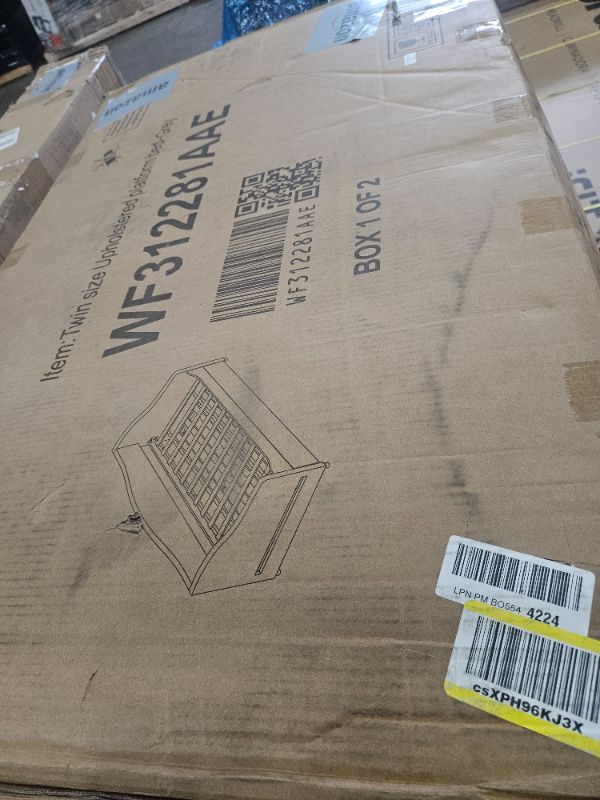 Photo 1 of ** only box # 1 missing box # 2 ** CMHOME Twin Size Upholstered Daybed with Light and Trundle, Bedroom BedFrame w/ 4 Drawers for Home, Kids, Boys and Girls