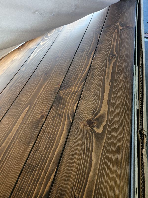 Photo 1 of ***************HAS MAJOR CRACK (SEE 3RD PICTURE)***************
Flash Furniture Hercules Series 8' x 40" Rustic Solid Pine Folding Dining Table, Rectangular Antique Farmhouse Dining and Event Extension Table