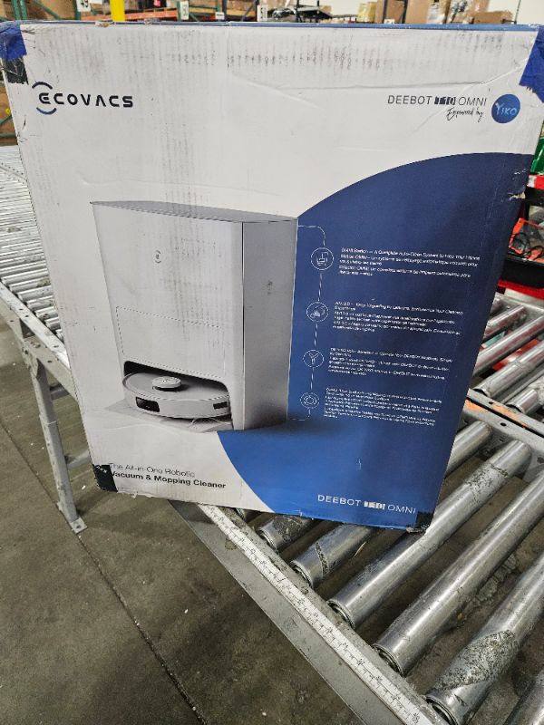 Photo 1 of *** Used item dirty, powers on unable to test further **** ECOVACS DEEBOT T10 OMNI Robot Vacuum and Mop Combo, Auto Self-Emptying, Auto Mop Cleaning, Hot Air Drying, 5000Pa Suction, OZMO TURBO Deep Mopping with Precision Mapping and Obstacle Avoidance, Wh