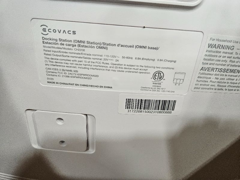 Photo 1 of *** Used item dirty, powers on unable to test further **** ECOVACS DEEBOT T10 OMNI Robot Vacuum and Mop Combo, Auto Self-Emptying, Auto Mop Cleaning, Hot Air Drying, 5000Pa Suction, OZMO TURBO Deep Mopping with Precision Mapping and Obstacle Avoidance, Wh