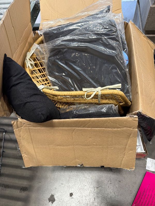 Photo 1 of **************INCOMPLETE ITEM, THIS IS ONLY CARTON #1 AND #2 OUT OF 3 TOTAL*************
YITAHOME 6 Piece Patio Dining Set w/10ft Umbrella, 4-Person Outdoor Dining Set w/Tempered Glass Tabletop & 4 Dining Chairs, Outdoor Patio Dining Set for Deck Lawn Por