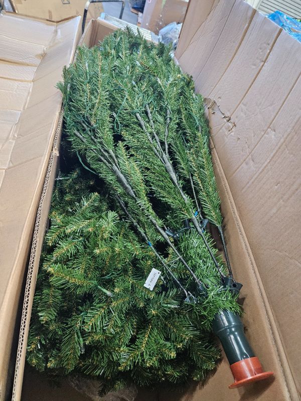 Photo 1 of ** Only Box # 2 Missing Box # 1 ** National Tree Company 12 ft Pre-Lit Dunhill Fir Artificial Christmas Tree, 1,200 LED Lights, 7,794 Tips, PowerConnect, Foot Pedal, 10 Light Functions, Includes Stand, Green