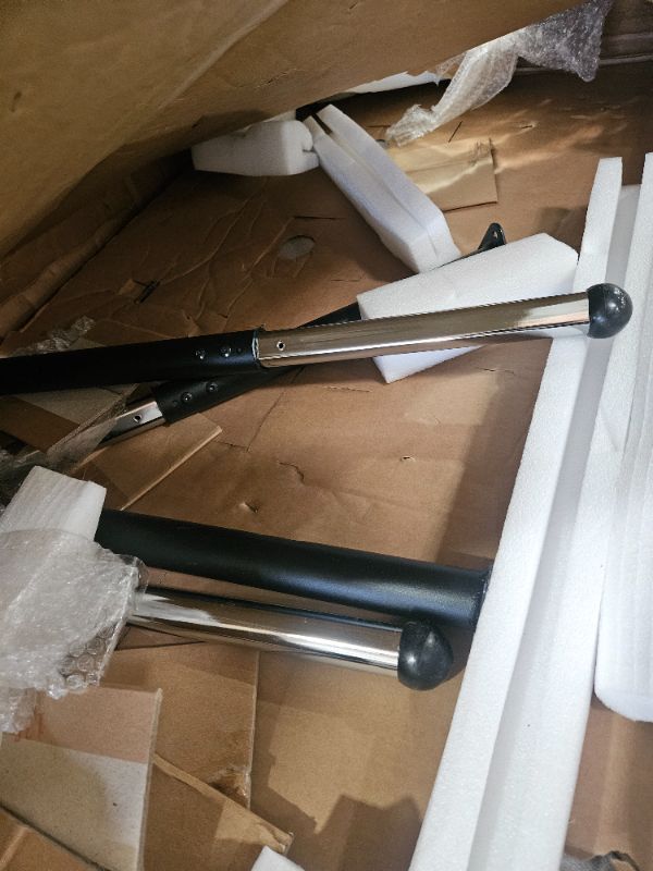 Photo 1 of ***PARTS ONLY**Amazon Basics Adjustable Rectangular Classroom Activity Table, Writing Desk, Adjustable Height 19-30 Inch, Grey Top/Black Edge, 47" W x 29" L x 30" H