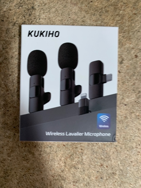 Photo 1 of 2 Pack Wireless Lavalier Microphone for iPhone iPad and Android Phone, Lapel Mic Plug and Play Wireless Mic Noise Reduction Mini Microphone for Video Recording Interview Podcast Vlog YouTube Tiktok