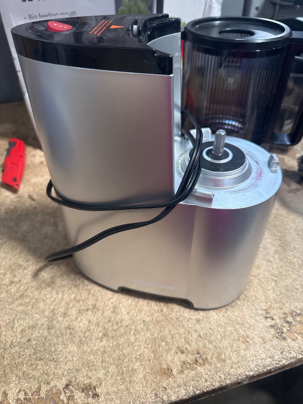 Photo 1 of (NON-FUNCTIONAL) (PARTS) Cold Press Juicer, 5.8" Wide Feed Chute Juice Extractor Machine with 400W, High Juice Yield, Slow Masticating Juicer for Whole Vegetables & Fruits, Metallic Silver