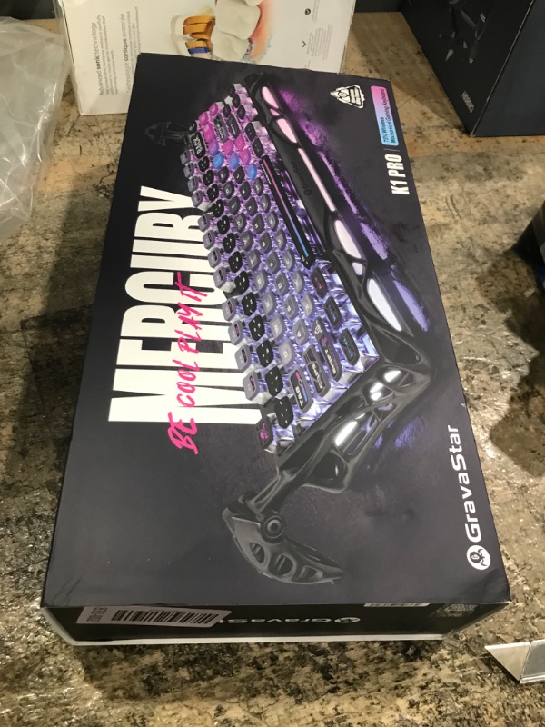 Photo 1 of (used)(sold for parts only) GravaStar Mercury K1 Pro 75% Wireless Mechanical Gaming Keyboard, Gasket Compact Custom Keyboard Hot-Swap Socket