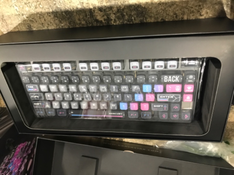 Photo 1 of (used)(sold for parts only) GravaStar Mercury K1 Pro 75% Wireless Mechanical Gaming Keyboard, Gasket Compact Custom Keyboard Hot-Swap Socket