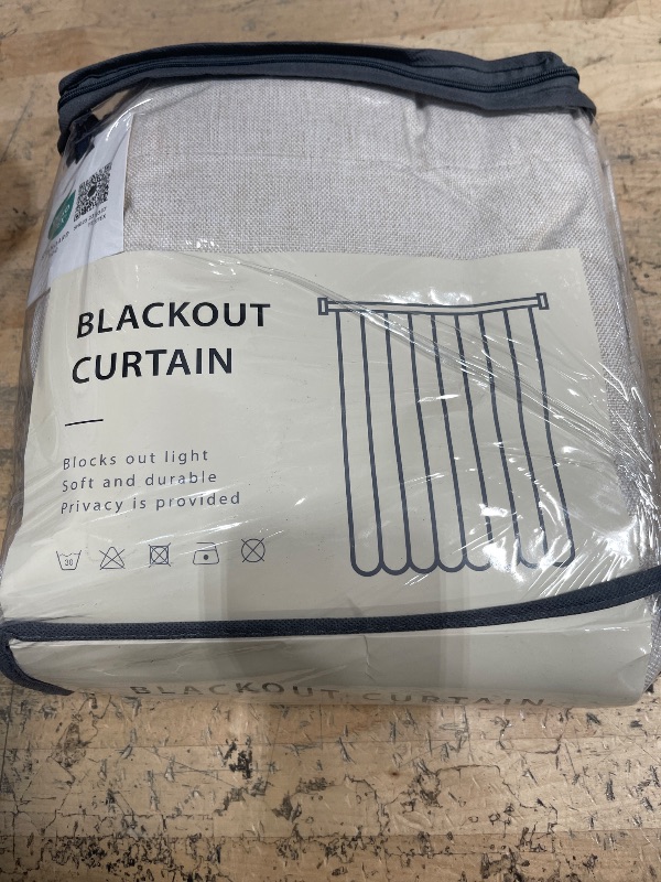 Photo 1 of 100% Blackout Shield Linen Blackout Curtains for Bedroom 84 Inches Long, Back Tab/Rod Pocket Living Room Drapes, Thermal Insulated Blackout Curtains 2 Panels Set, 50" W x 84" L, Cream