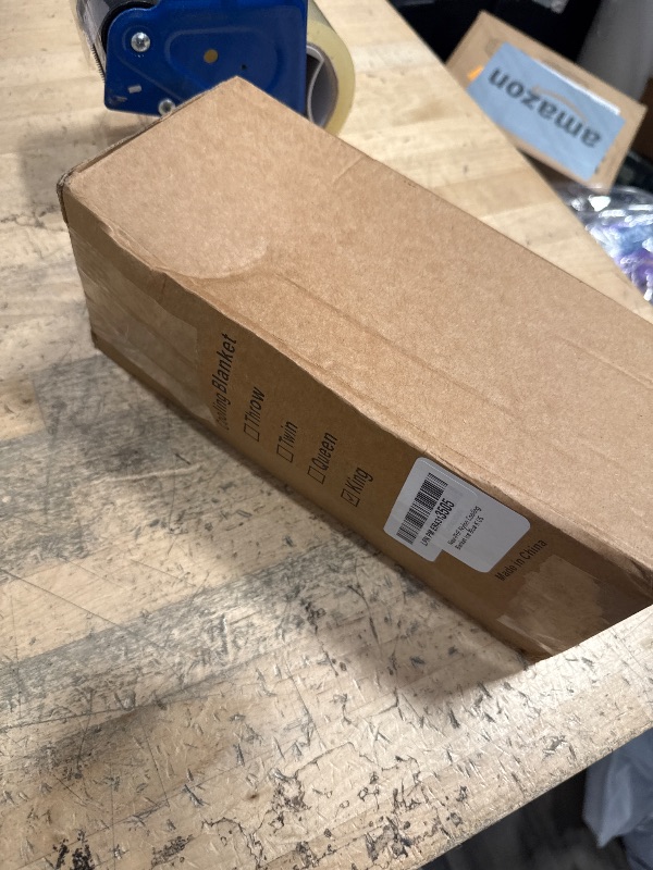 Photo 1 of (USED/FAIR) PHF Reversible Double Cooling Blanket King Size, Ultra Soft Arc-Chill Q-Max>0.5 Thin Summer Single Layer for Hot Sleepers, Breathable Lightweight Portable Silky for Home Office Travel Car, Ice Blue