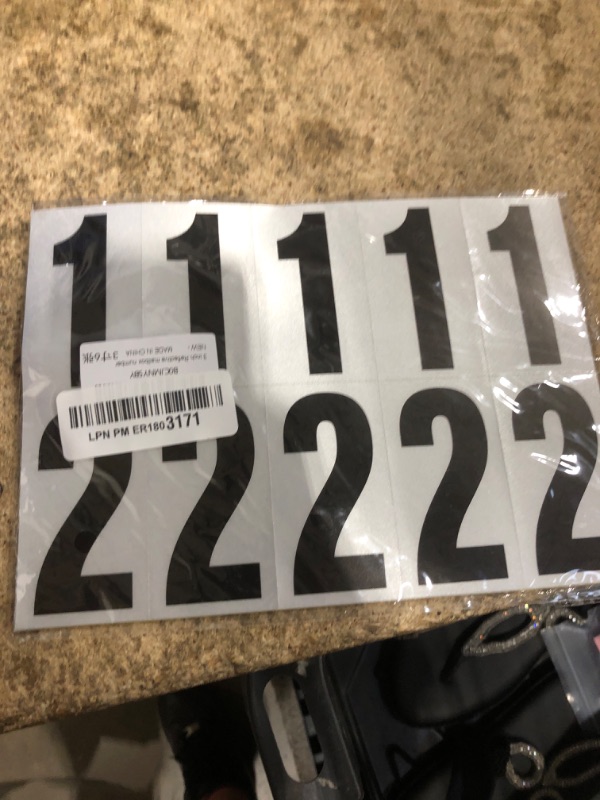 Photo 1 of 3 inch Self Adhesive Numbers for Mailbox, House Numbers, Reflective Mailbox Number, Trash Cans Number, for Outside, 60 PCS (Black/White)