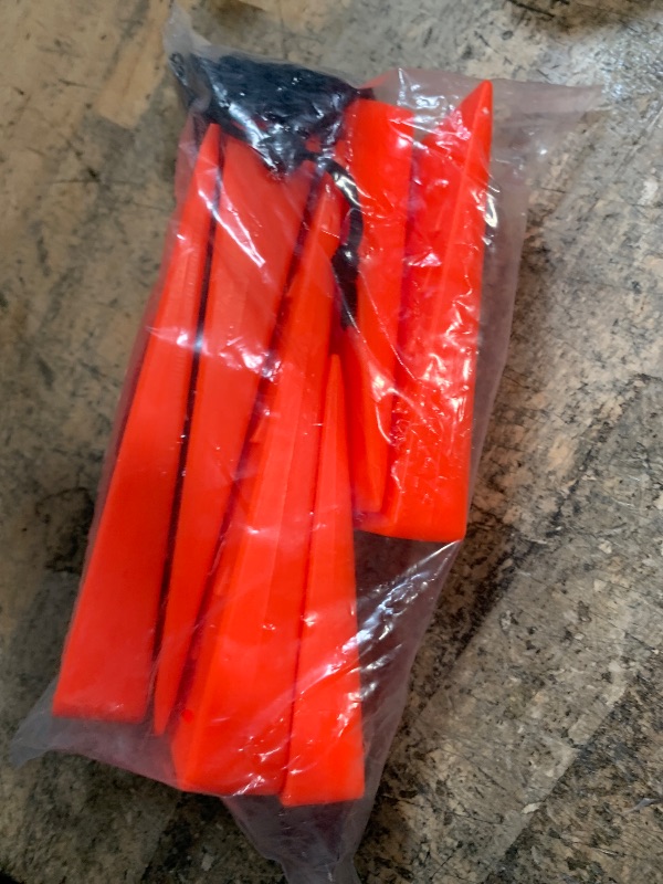 Photo 1 of 6 Pack Tree Felling Wedges with Spikes for Safe Tree Cutting – 3 Each of 8” and 5.5” Wedges with Storage Bag; 6 Felling Dogs to Guide Trees Stabilize and Safely to Ground for Loggers and Fallers